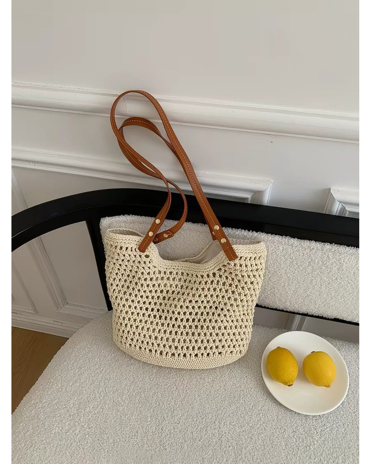 Borsa Tote Traforata Bianco Crema - SLK