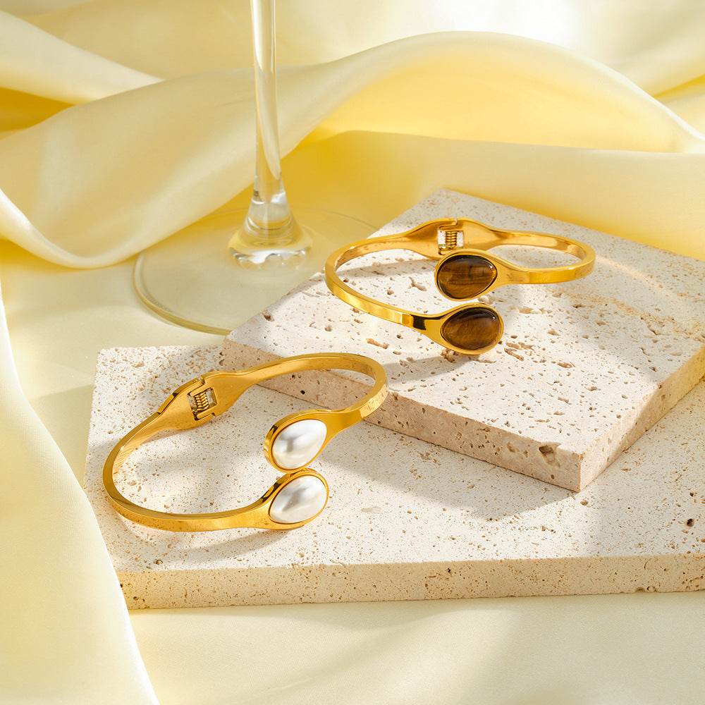 Bracciale Aperto con Perle - SLK