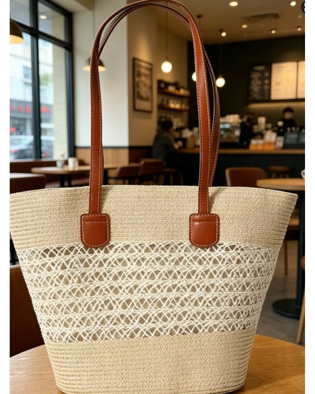 Borsa Tote Intrecciata Naturale