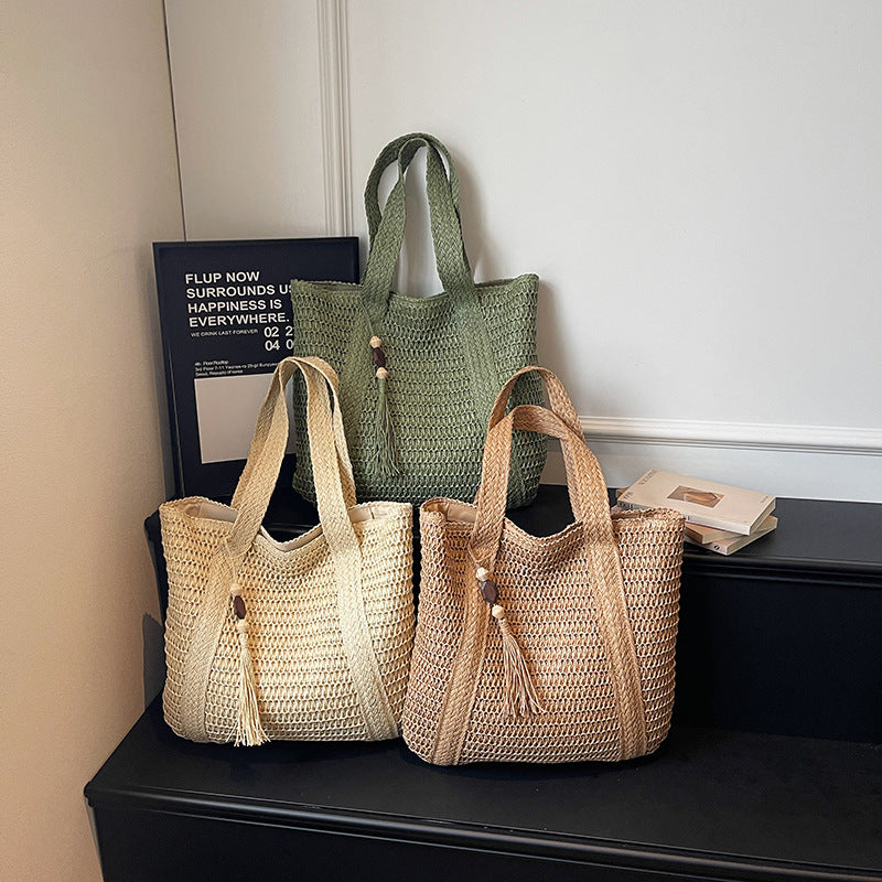 Borsa Tote Intrecciata in Raffia - SLK