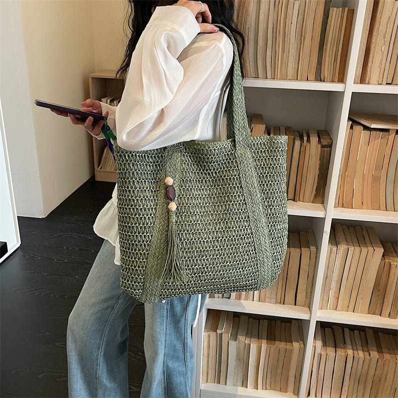 Borsa Tote Intrecciata in Raffia - SLK