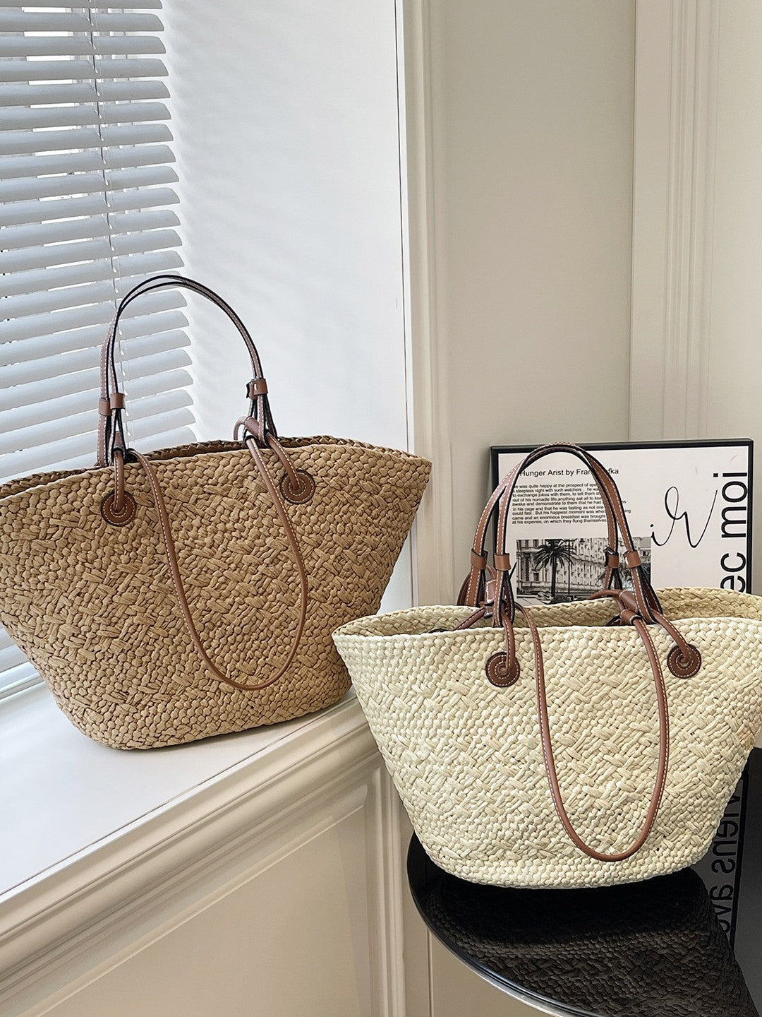 Borsa Tote Intrecciata in Raffia - SLK