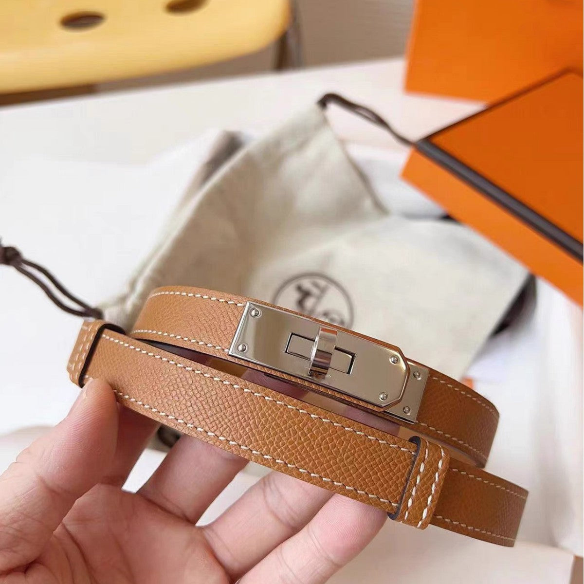 Cintura in Pelle Marrone - SLK