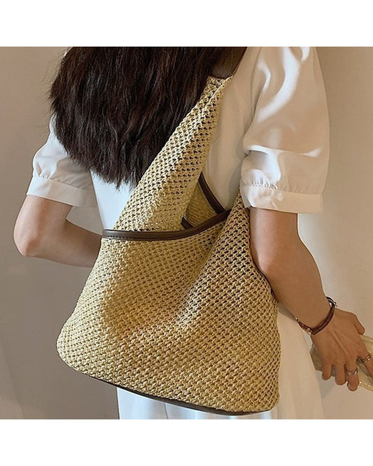 Borsa Tote Intrecciata Marrone