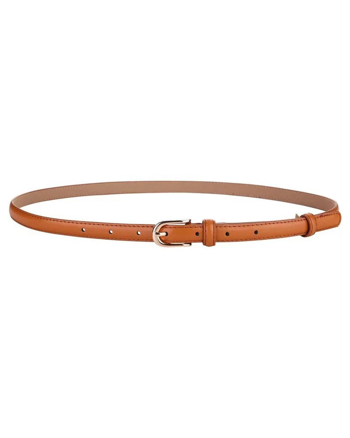 Cintura Sottile in Pelle con Fibbia Dorata - SLK