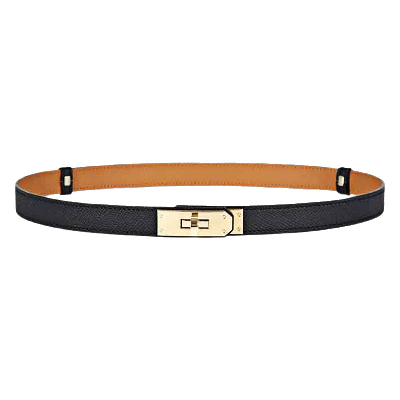Cintura Sottile con Fibbia Dorata - SLK