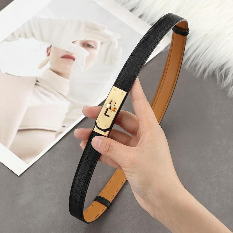 Cintura Sottile con Fibbia Dorata - SLK