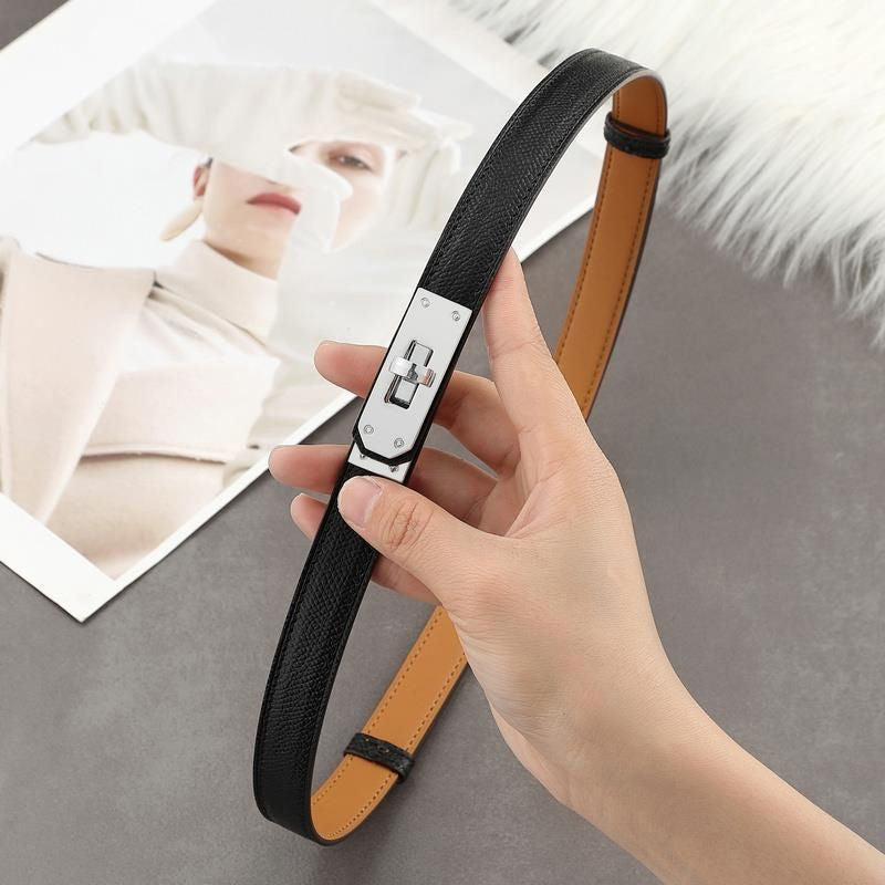 Cintura Sottile con Fibbia Dorata - SLK