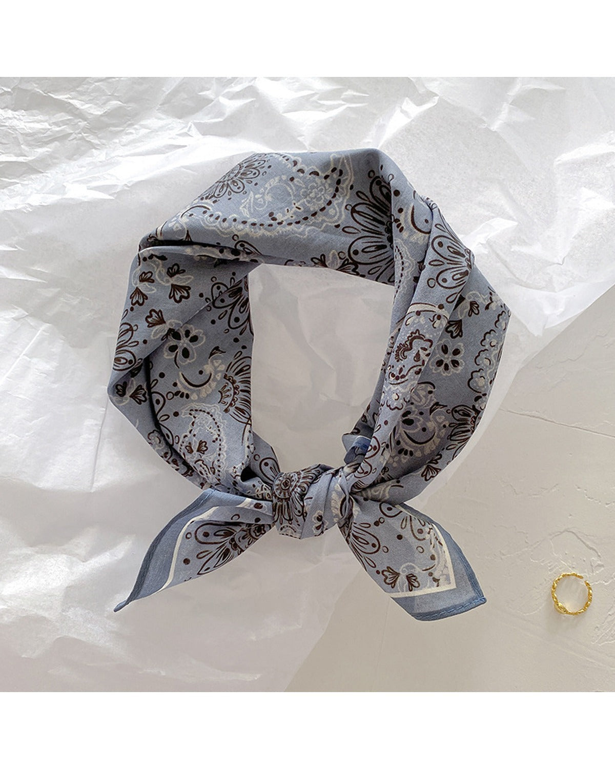 Foulard Quadrato in Cotone Lino