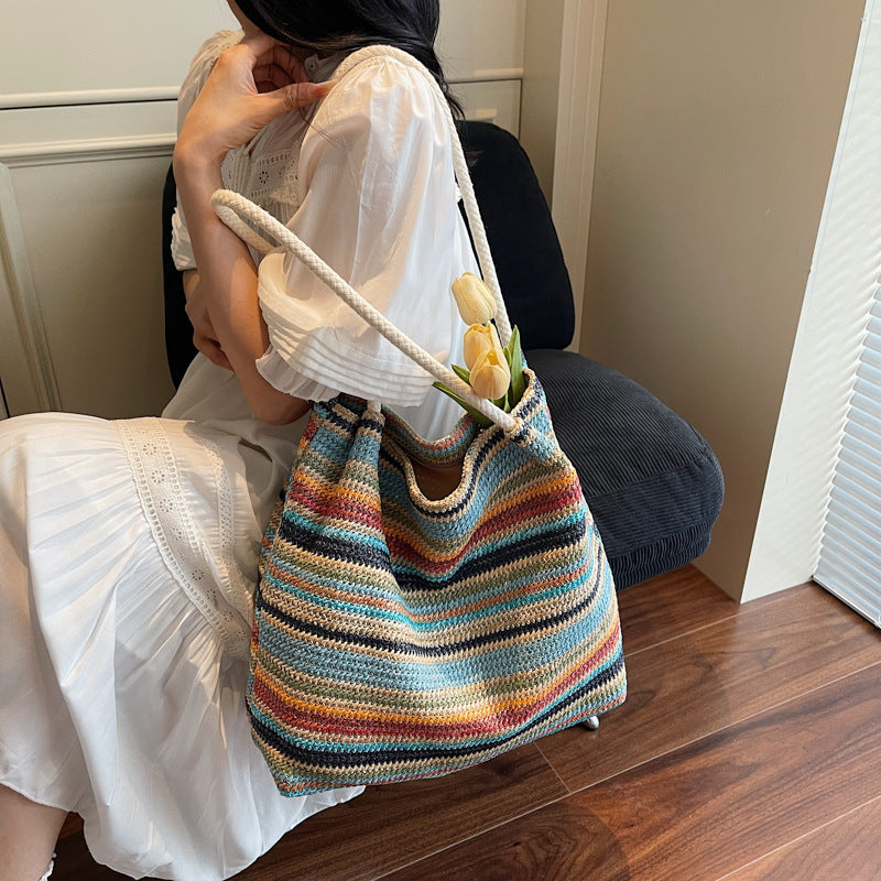 Borsa Tote Intrecciata in Raffia - SLK