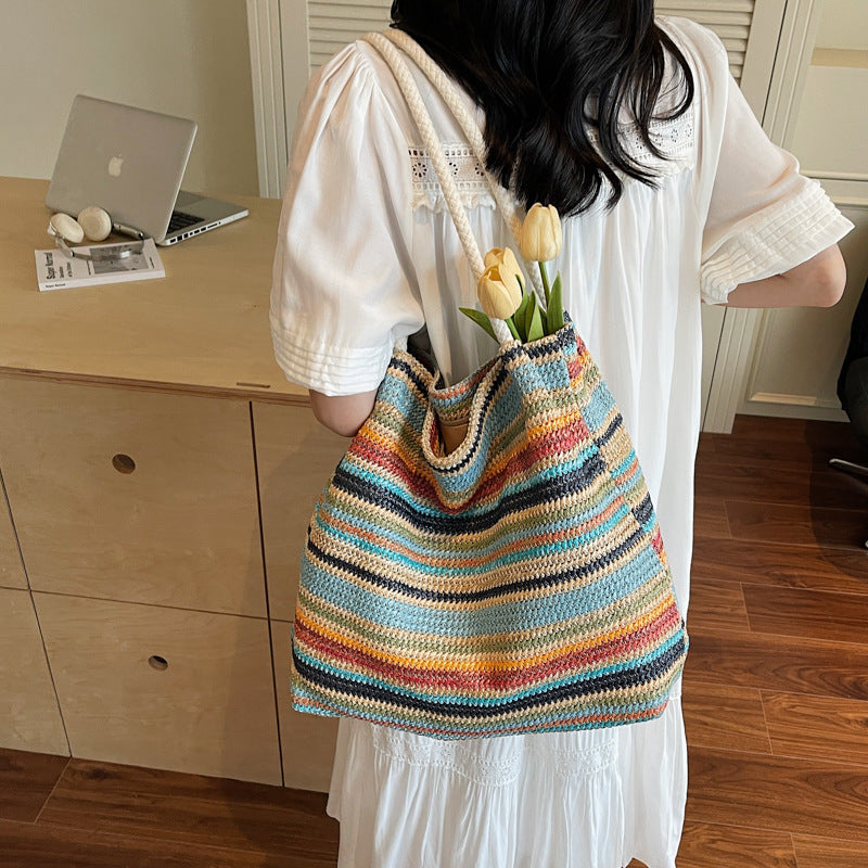 Borsa Tote Intrecciata in Raffia - SLK
