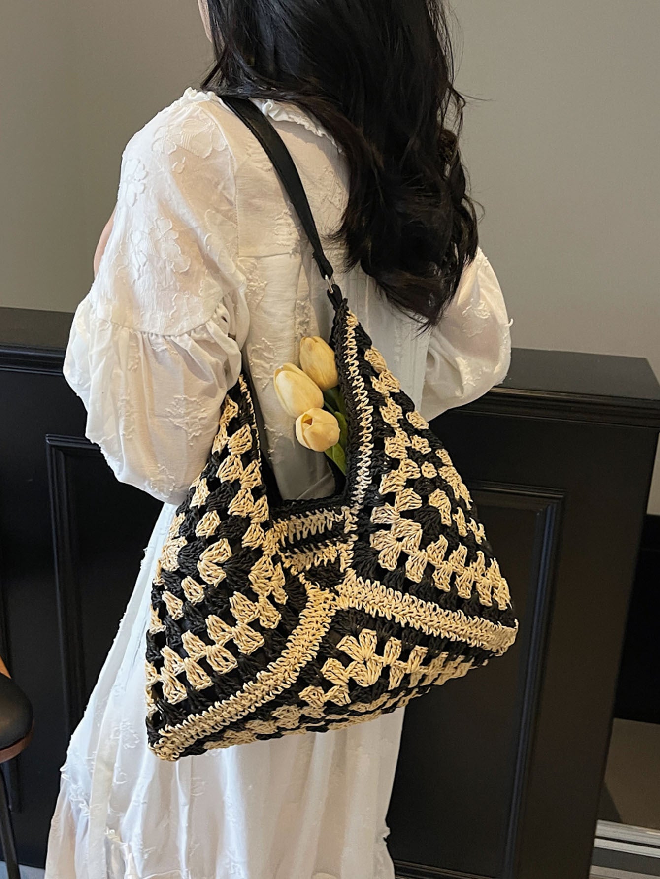 Borsa Tote Intrecciata in Raffia - SLK