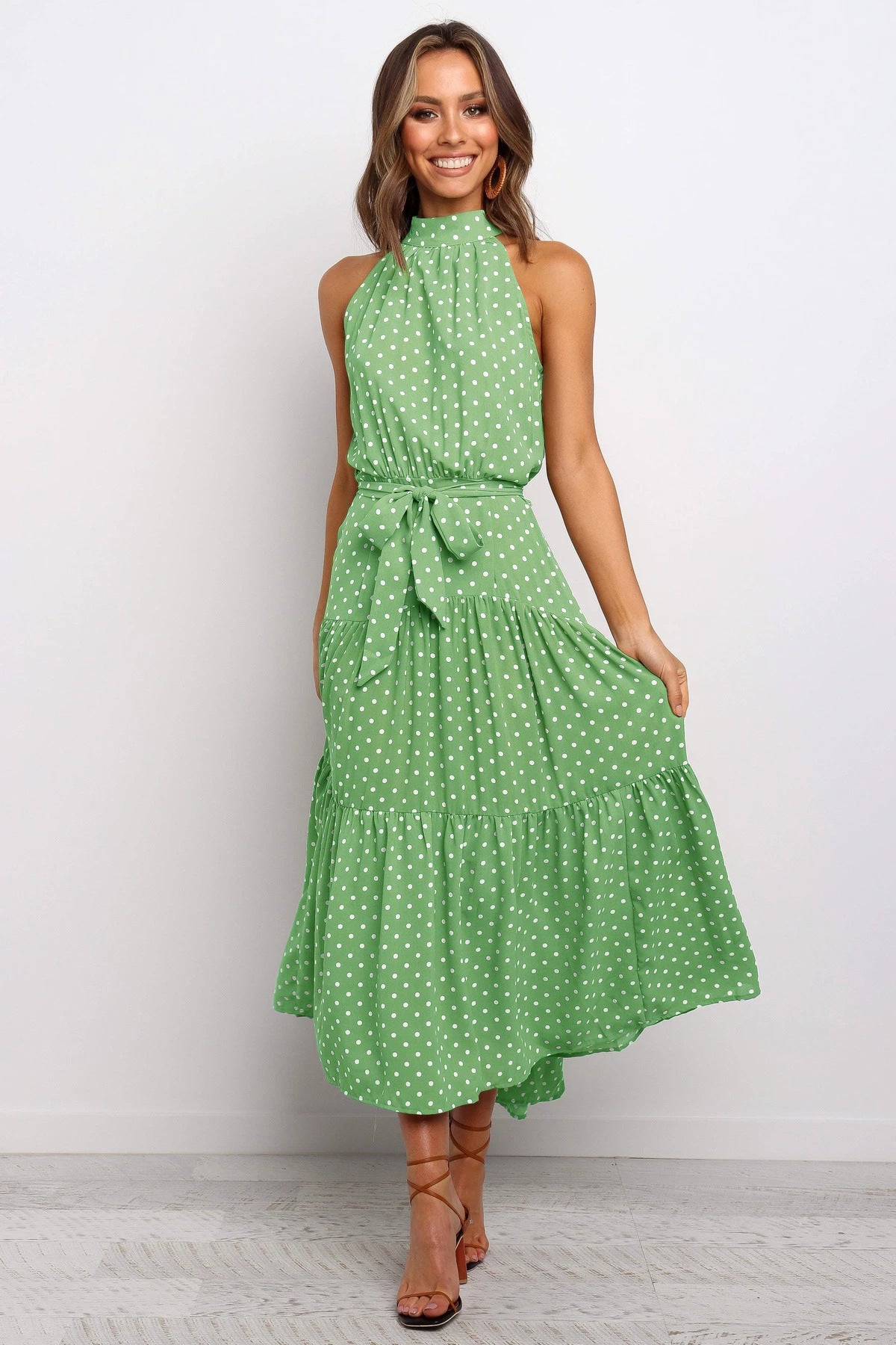 Abito Halter Floreale Estate - Verde