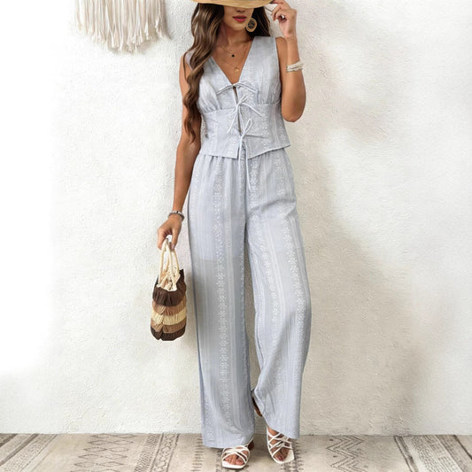 Completo Gilet con Pantaloni Palazzo