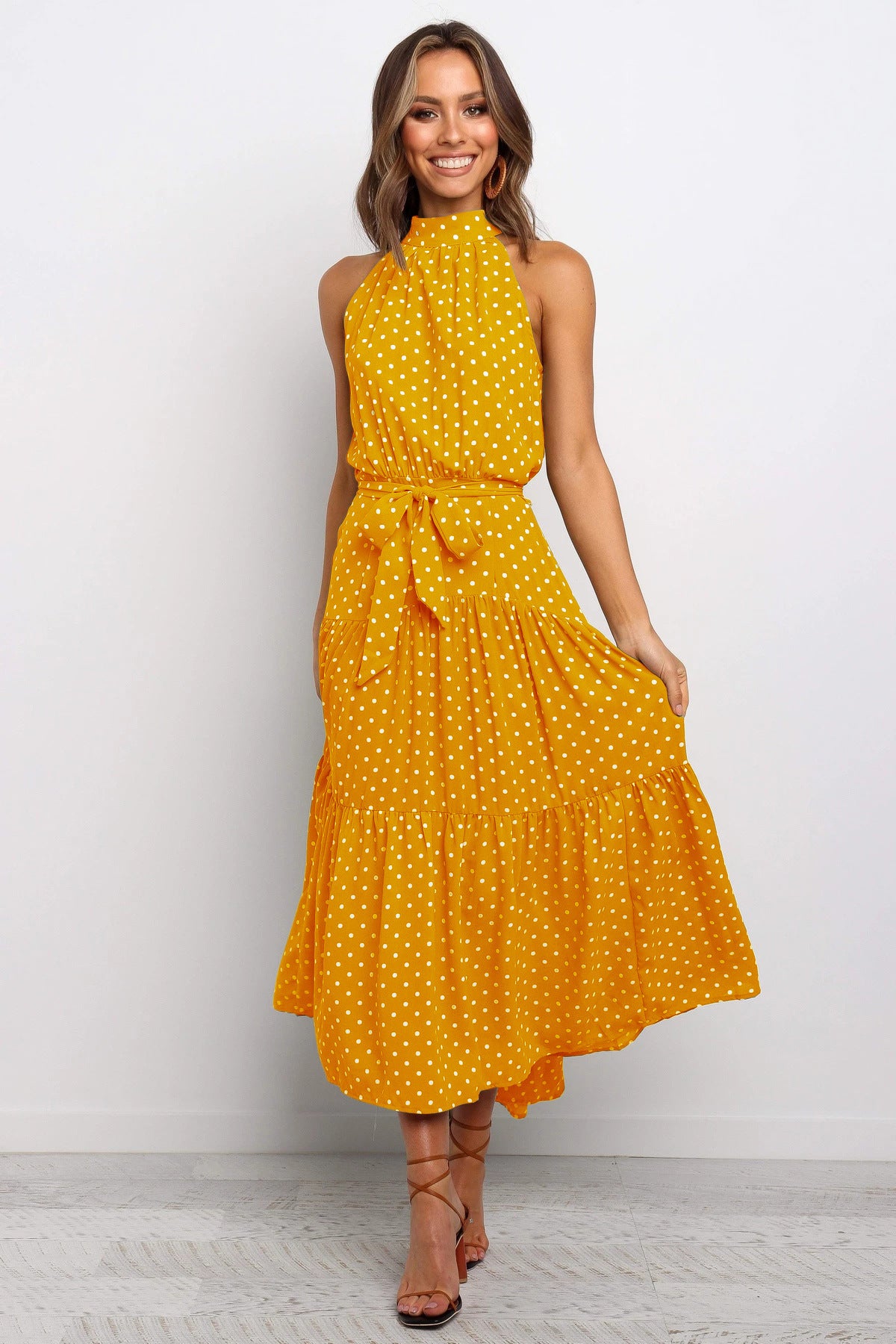 Abito Halter Floreale Estate - Giallo