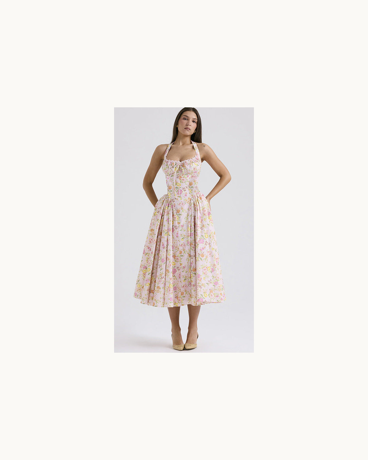 Abito Halter Estivo Multicolore - Fantasia rosa