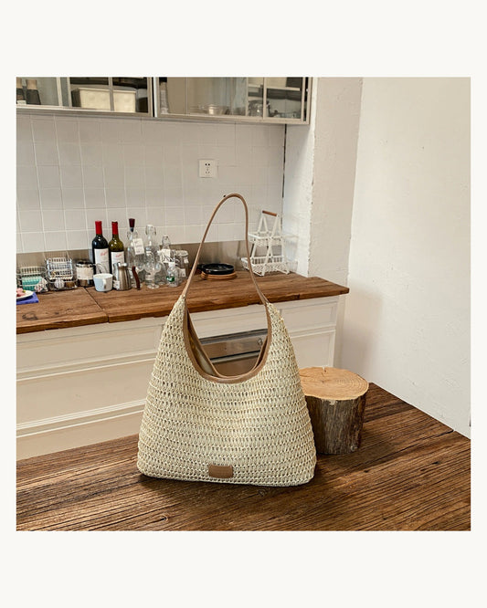 Borsa Tote Intrecciata in Raffia - immagine principale SLK