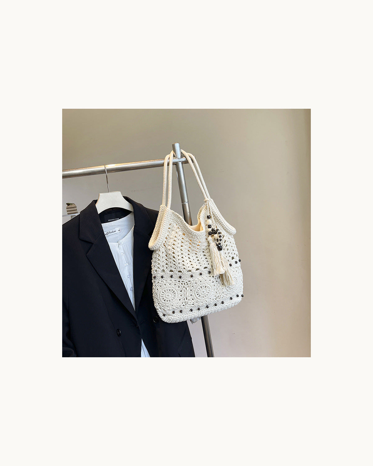 Borsa Tote Intrecciata in Raffia - immagine principale SLK