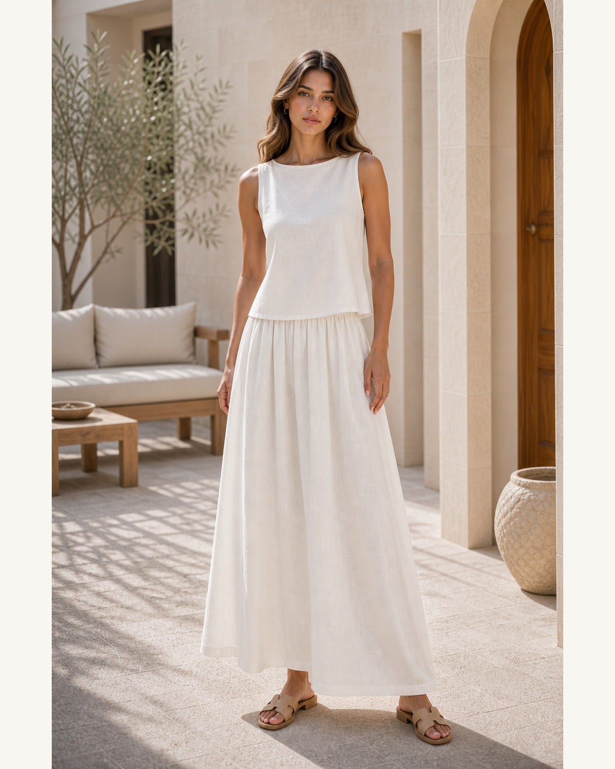 Completo Top e Gonna Estivo - Bianco