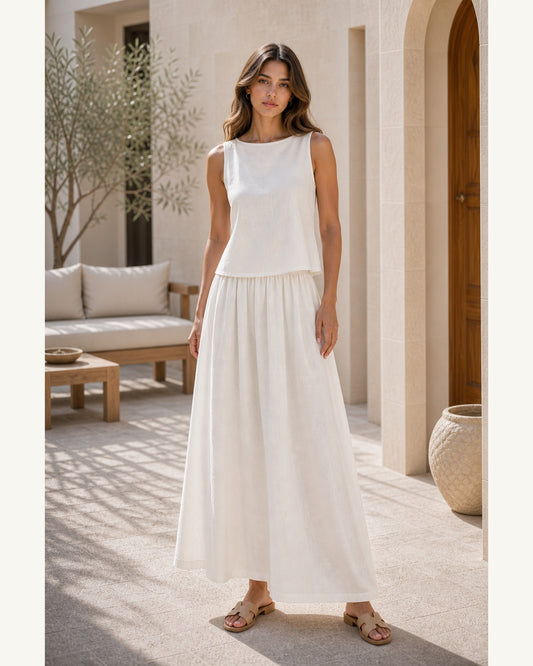 Completo Top e Gonna Estivo - Bianco