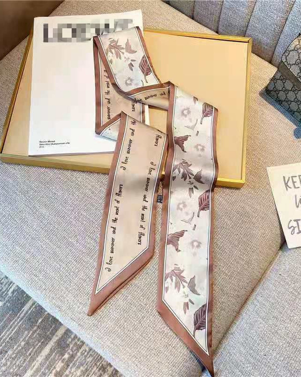 Foulard Vintage in Stile Seta - Marrone