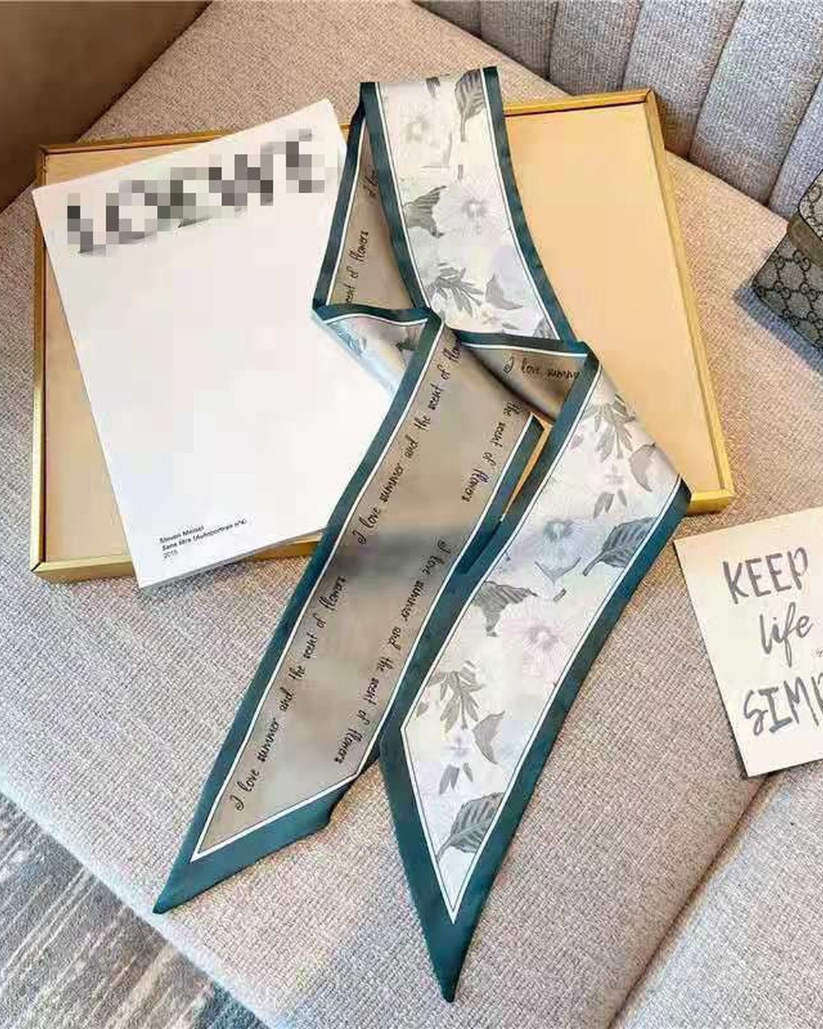 Foulard Vintage in Stile Seta - Verde